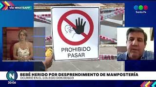 Un bebé fue herido por un desprendimiento de mampostería