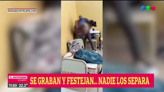 Video: alumnos a las trompadas adentro del aula en una escuela de Rosario