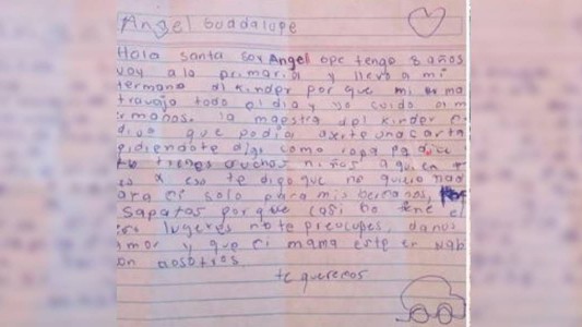 La conmovedora carta de un nene a Papá Noel: "Solo danos amor y que mi mamá esté en Navidad con nosotros"