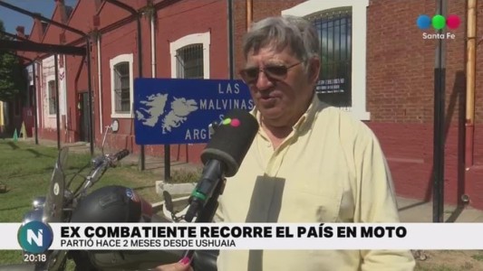 Un ex veterano recorre el país en moto en la previa de los 40 años de la gesta de Malvinas