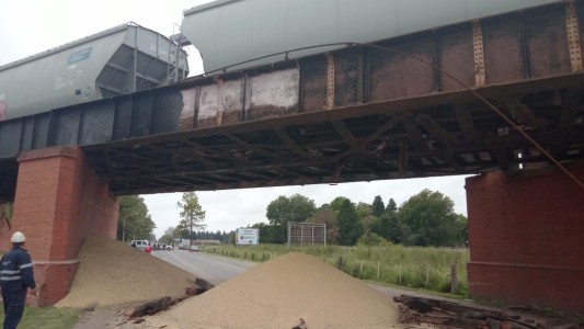 Rosario: se desplomó puente ferroviario y cayó un tren sobre Ruta 33