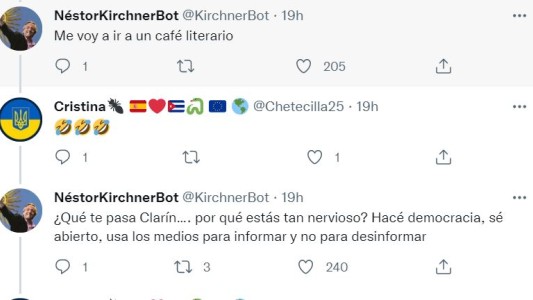 Insólita discusión en Twitter: una mujer se cruzó con bot que publica frases de Néstor Kirchner