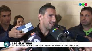 La Legislatura entregó un reconocimiento a Maxi Rodríguez y a Leonardo Ponzio