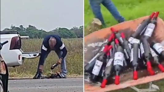 Volcó un camión con vino en Chaco: vecinos se llevaron las botellas en carretilla