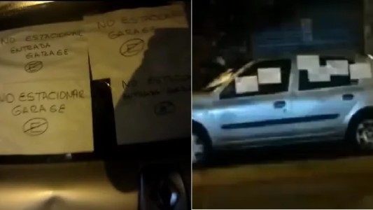 Tapó la entrada a un garaje y le "empapelaron" el auto