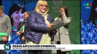 Regularización dominial: Entregan títulos de propiedad a más de 200 familias