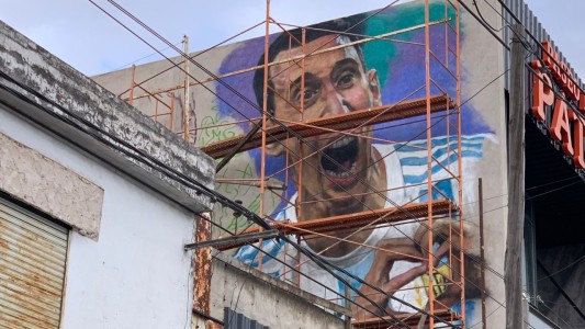 Se viene un gran mural con Di María, Messi y Maxi Rodríguez