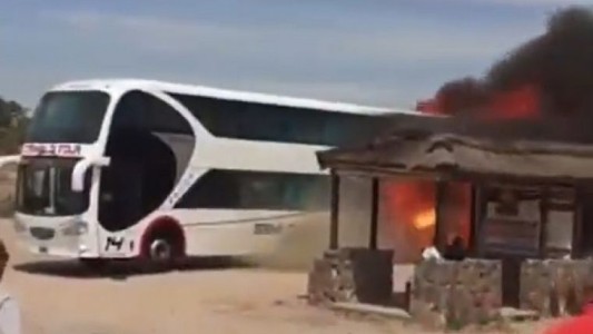 Bajaron a sacar fotos y se salvaron del incendio del ómnibus que los trasladaba