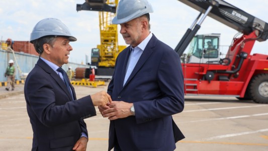 Omar Perotti y Diego Giuliano recorrieron las obras en el Puerto de Santa Fe