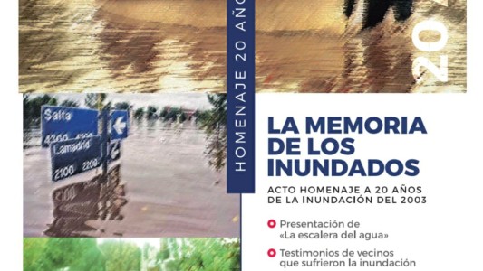 Este sábado a las 17 hs. se realizará el acto "La memoria de los Inundados"