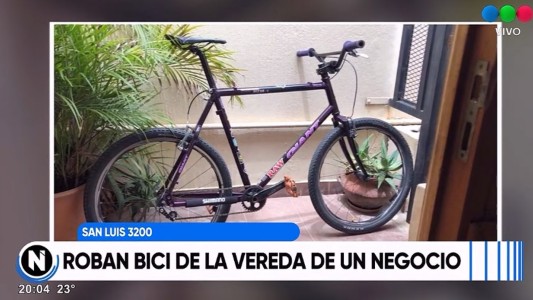 Robo para las cámaras: se llevó una bici en menos de un minuto
