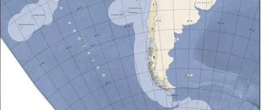 Queja de Cancillería por un mapa de la Armada chilena que se adjudica espacio argentino