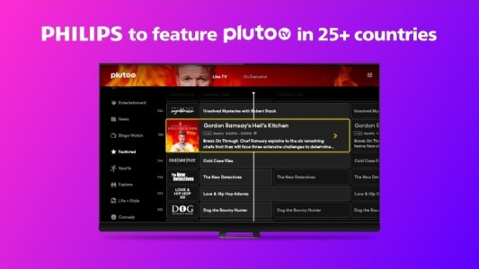 Pluto TV estará disponible en los televisores smart de Philips
