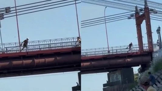 La policía capturó al ladrón de cables del Puente Colgante