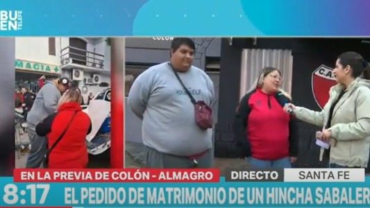 Pedido en rojo y negro: Le pidió casamiento antes del partido de Colón