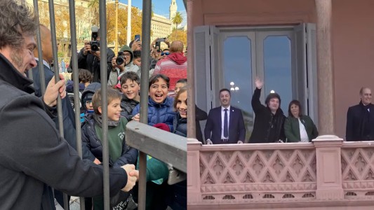 "Aguante Argentina": la reacción de unos niños al ver a Milei en el balcón de Casa Rosada