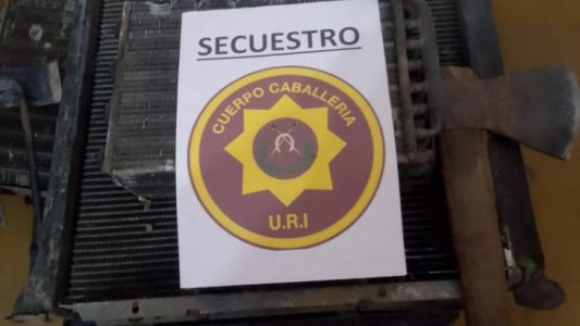 Detuvieron a un ladrón con un hacha y partes de radiadores
