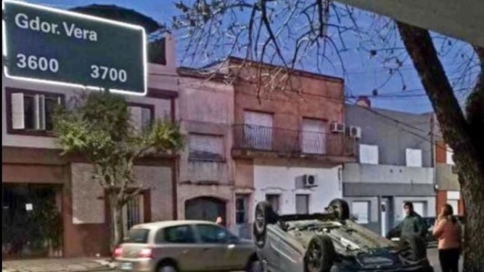 Choque y vuelco en la mañana de Santa Fe