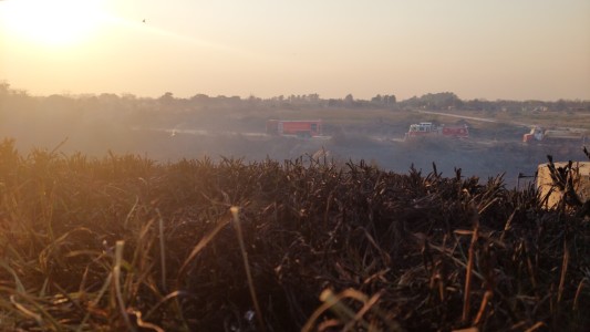 Incendio en la Autopista: Quedó habilitado el tránsito hacia Santo Tome