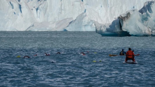 El glaciar de la Patagonia que será sede de una competencia de natación invernal