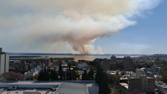 Quemas en la RN 168: así se ve el incendio desde Paraná