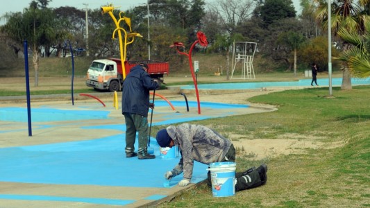 Avanza la puesta en valor de los piletones del Parque del Sur