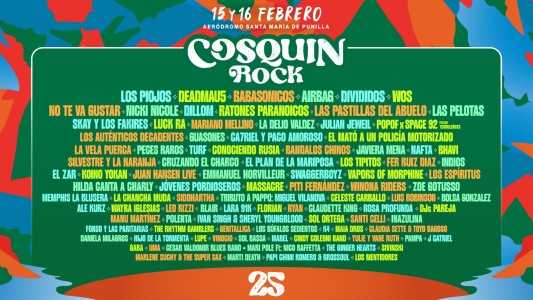 Cosquín Rock 2025: conocé la grilla completa