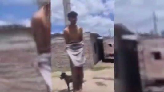 Cansado de los robos, ató a un poste a los dos delincuentes que robaron su negocio