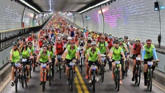 Más de 700 bicicletas pasarán por el Túnel Subfluvial y el puente Colgante