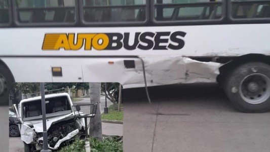 Tres heridos tras chocar un colectivo y una traffic (1)