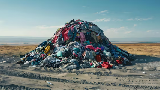 Enorme pila de ropa en Praga pone de relieve los residuos textiles