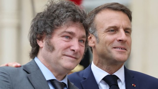 Milei compartió una cena con Macron en Olivos