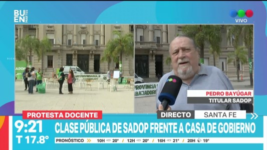 Sadop realiza clases públicas frente a Casa de Gobierno