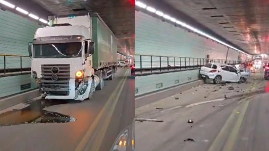 Choque en el Túnel Subfluvial: tránsito cortado y una mujer herida