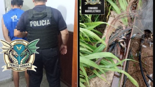 Detuvieron a joven ladrón mientras robaba cable en la Ruta Nacional 168