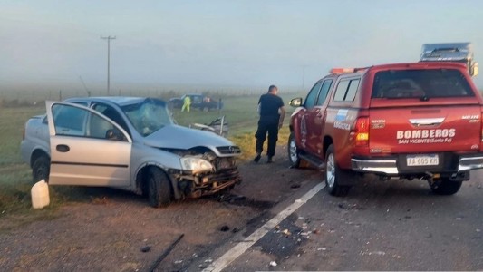 Fuerte choque entre camioneta y auto esta mañana en la Ruta Nacional 34