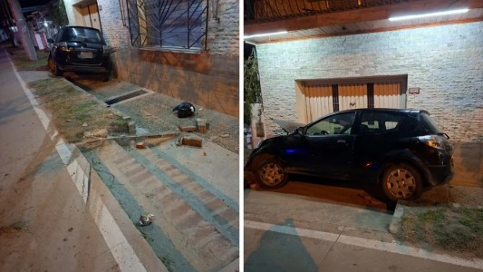 Un joven despistó y terminó chocando contra una vivienda en Ruta Provincial 1