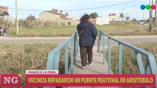 Vecinos repararon un puente peatonal en Altos del Valle