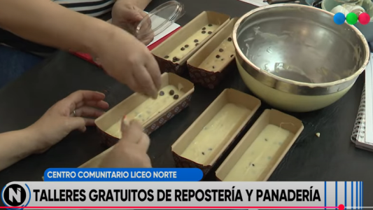 Taller comunitario en Liceo Norte: 40 vecinos iniciaron un curso gratuito de repostería y panadería