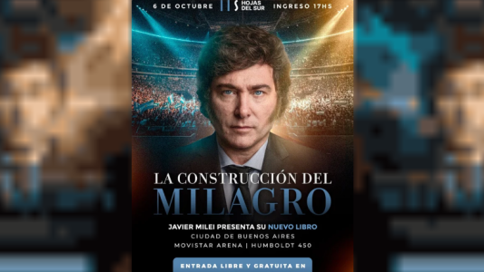Milei anunció la presentación de su nuevo libro “La construcción del milagro” en el Movistar Arena