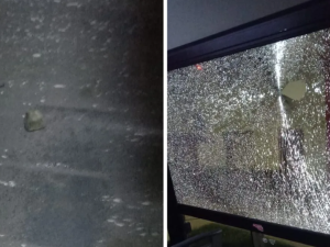 Ataque a piedrazos un colectivo de la línea 5: una mujer resultó herida