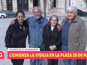 A 23 años de la inundación del Salado, inició la vigilia en Plaza 25 de Mayo