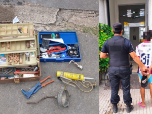 Detuvieron a un joven por robar herramientas tras saltar un tapial