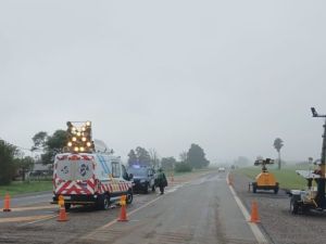 Colapsó una alcantarilla en la Ruta Nacional 34 y se interrumpió el tránsito