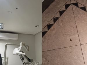 Una bala perforó el techo de un consultorio odontológico en barrio Mariano Comas