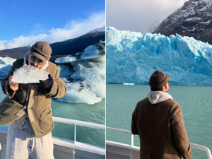 "El sur del sur": Ricardo Arjona visitó el Glaciar Perito Moreno