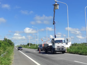 Vialidad Nacional avanza con la instalación de luces LED en la Ruta Nacional 168