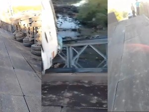 Colapsó un puente bailey en la ruta 69S y volcó un camión: no hay heridos